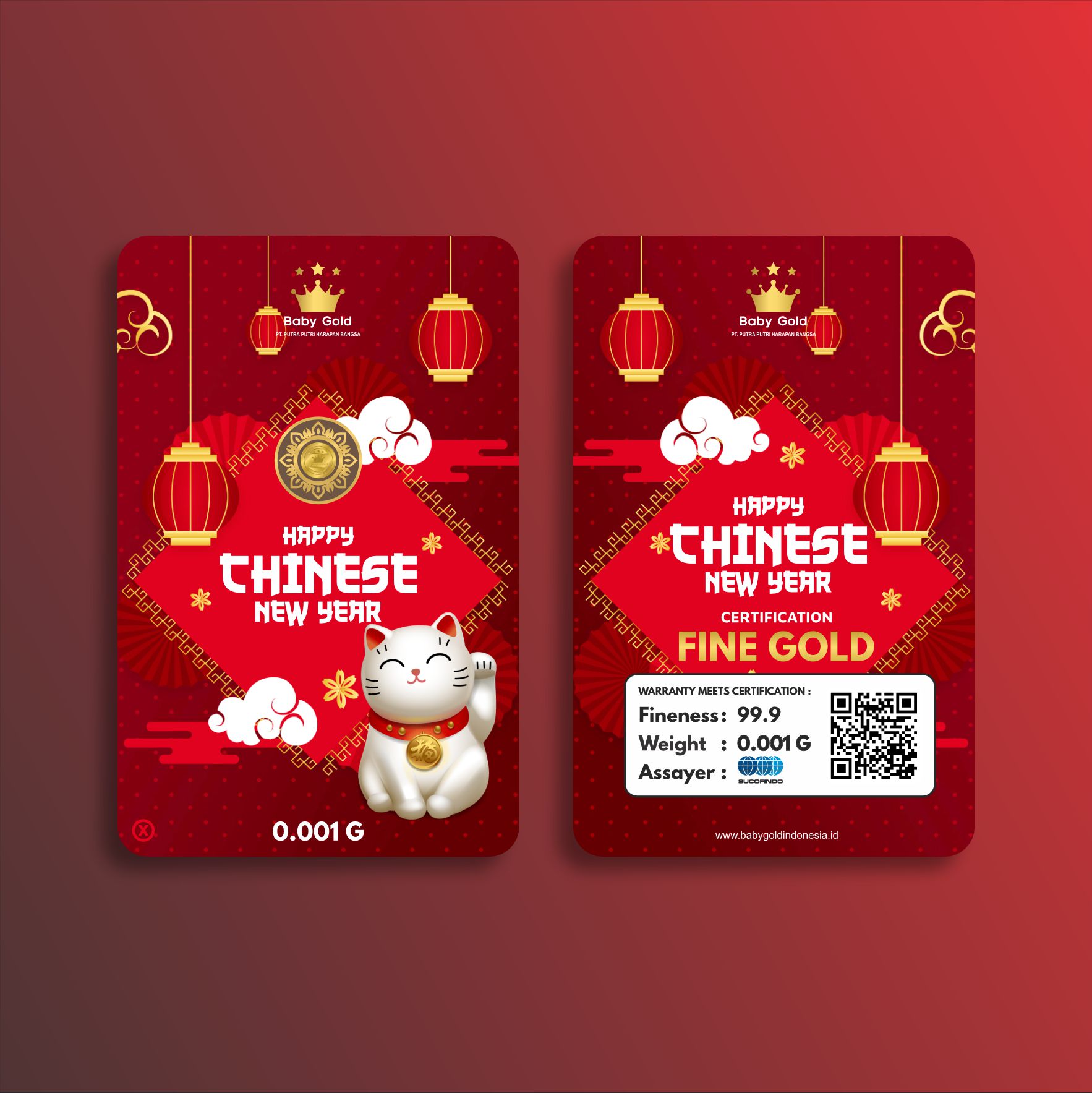 Chinese New Year Red And Cat 0.001