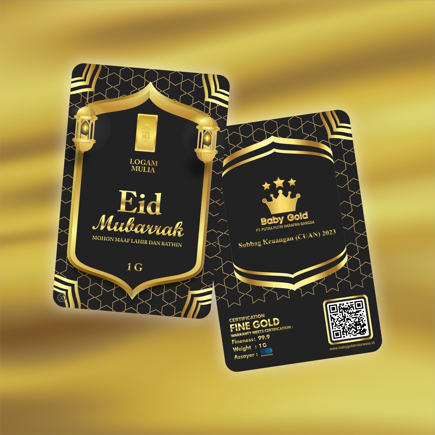 Eid Mubarak Black Gold 1 G