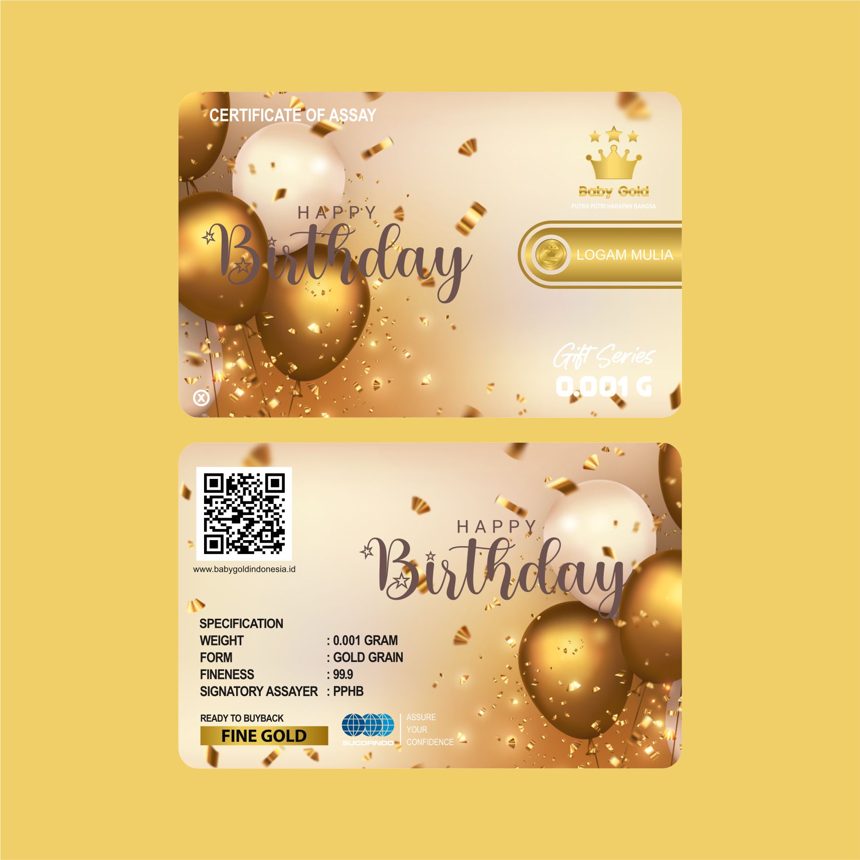 Happy Birthday Gold Baloon 0,001