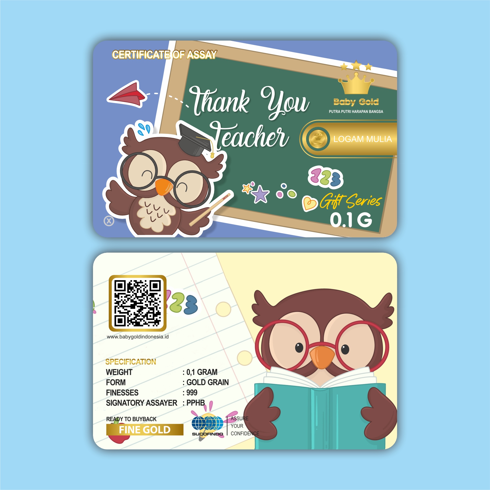 Thank You Teacher Owl 0,001 G